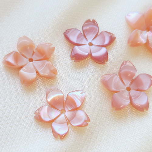 12mm 뾰족잎 핑크 자개꽃